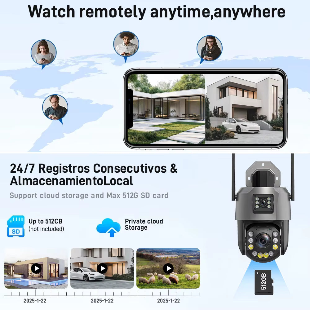 Merchills 4G Solar PTZ CCTV Camera – Dual-Lens, Auto-Tracking, 24/7 Video Monitoring, NAS-Ready Outdoor Security for Farms, Airports & Highways with 3-Year Warranty