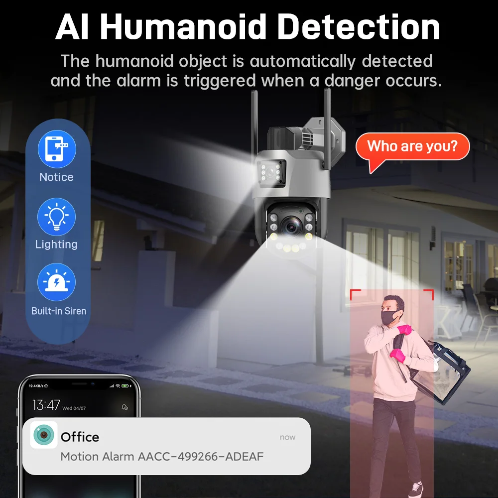 Merchills 4G Solar PTZ CCTV Camera – Dual-Lens, Auto-Tracking, 24/7 Video Monitoring, NAS-Ready Outdoor Security for Farms, Airports & Highways with 3-Year Warranty