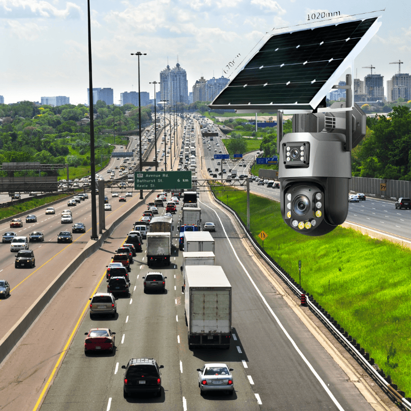 Merchills 4G Solar PTZ CCTV Camera – Dual-Lens, Auto-Tracking, 24/7 Video Monitoring, NAS-Ready Outdoor Security for Farms, Airports & Highways with 3-Year Warranty